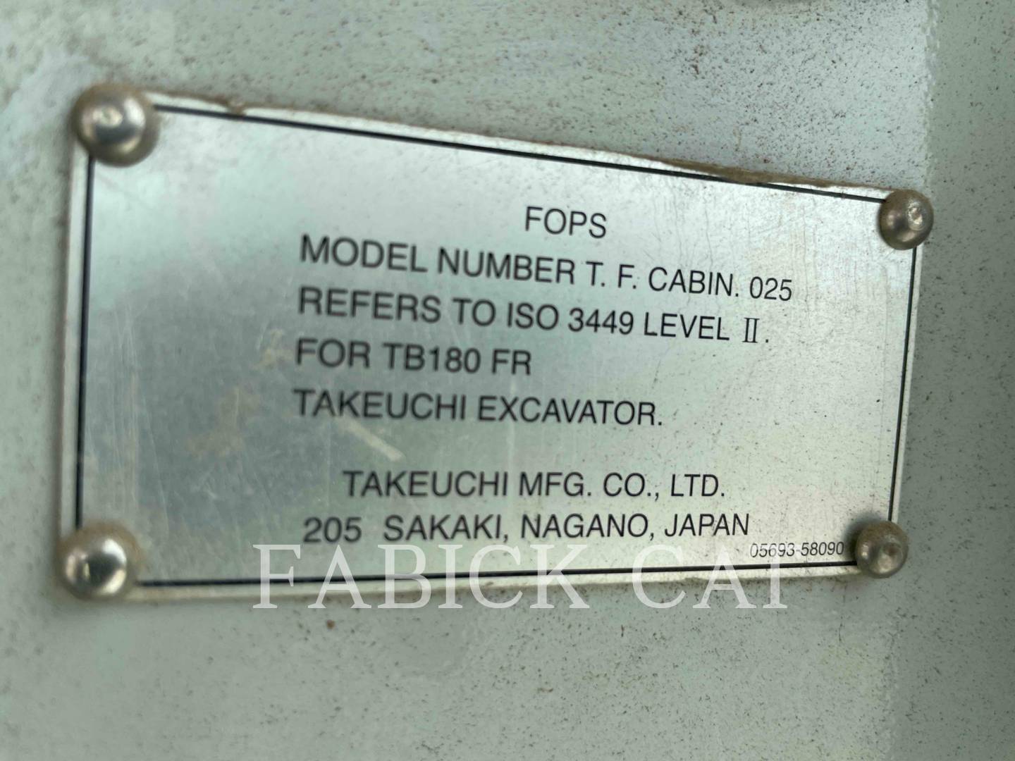 2016 Takeuchi TB180FR Excavator