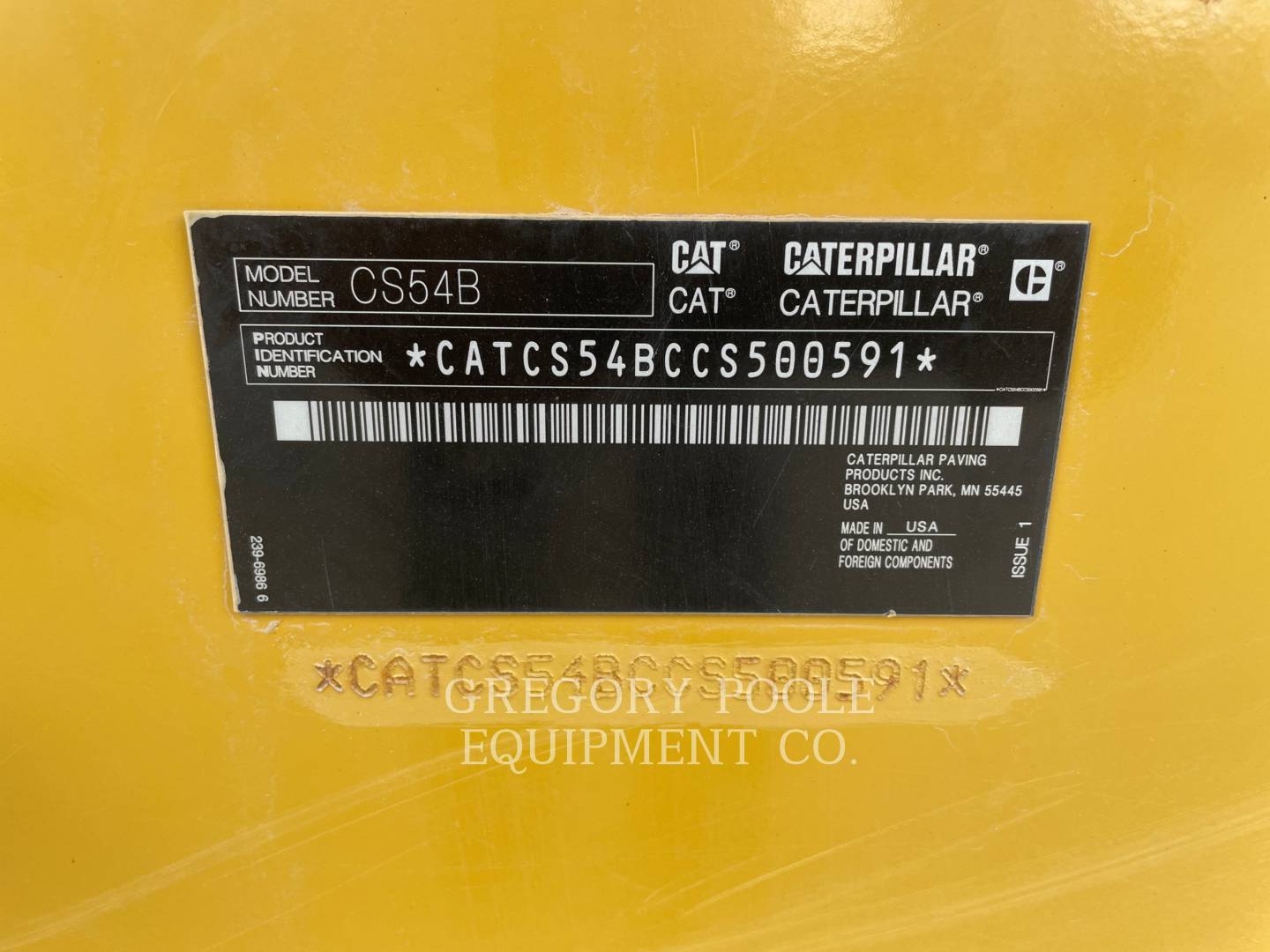 2018 Caterpillar CS54B Vibratory Single