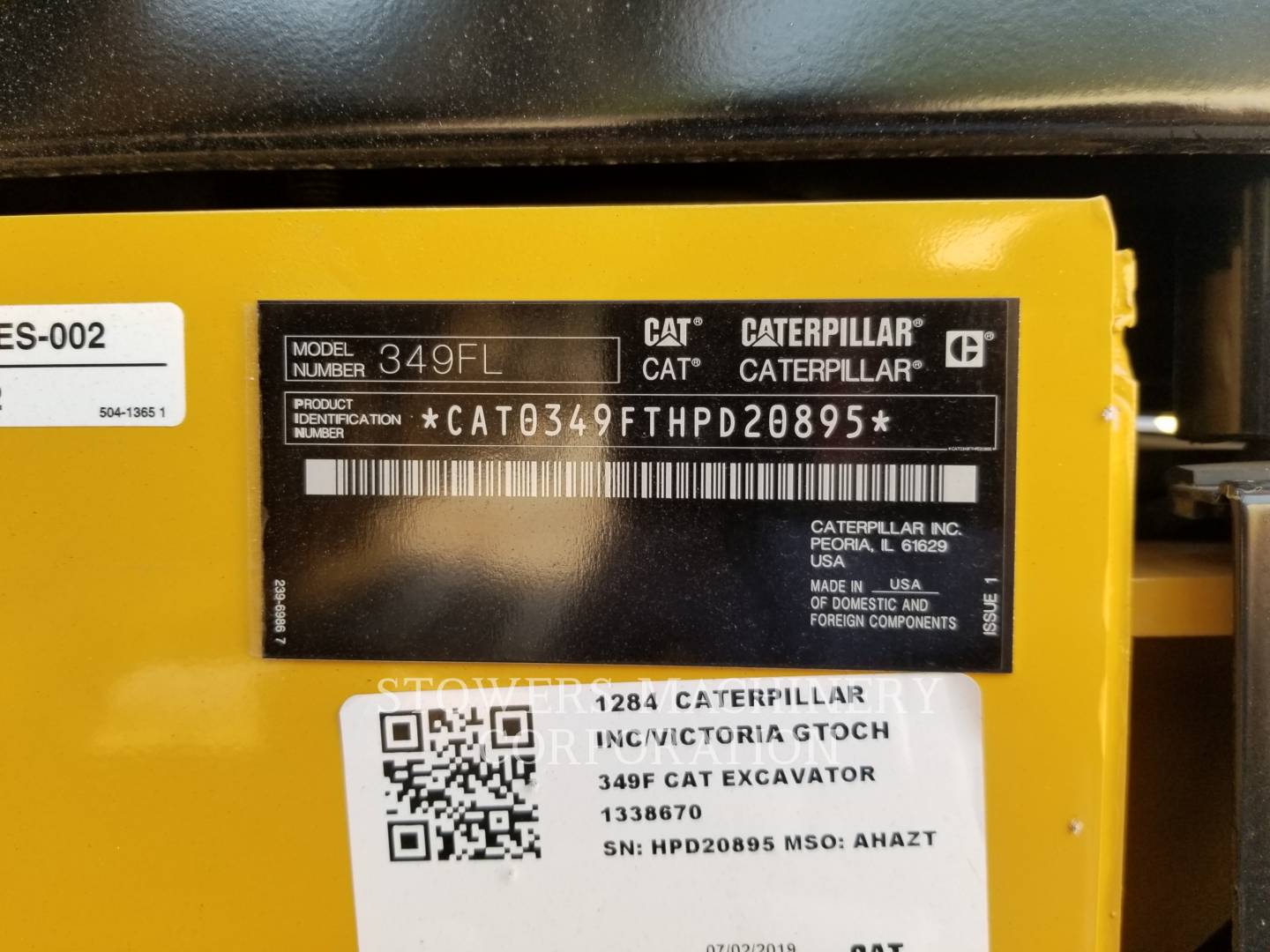 2019 Caterpillar 349F Excavator