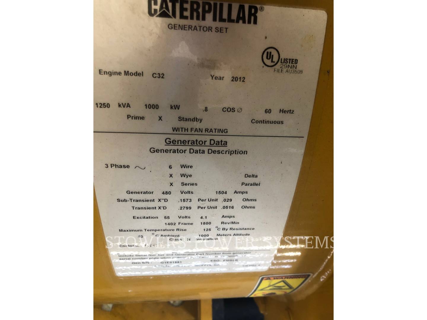 2012 Caterpillar C32 Power Plant