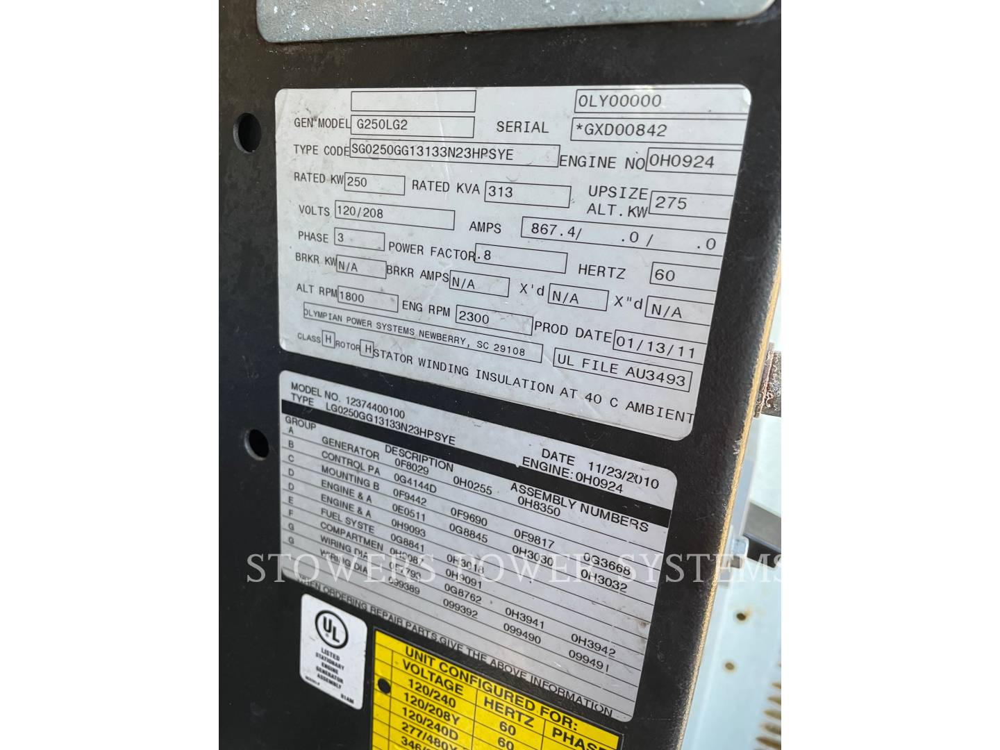 2011 Olympian G250LG2 Misc