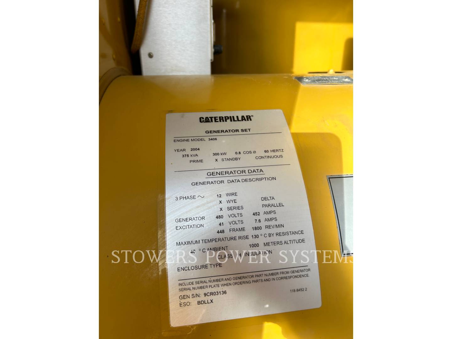 2004 Caterpillar 3406C Generator