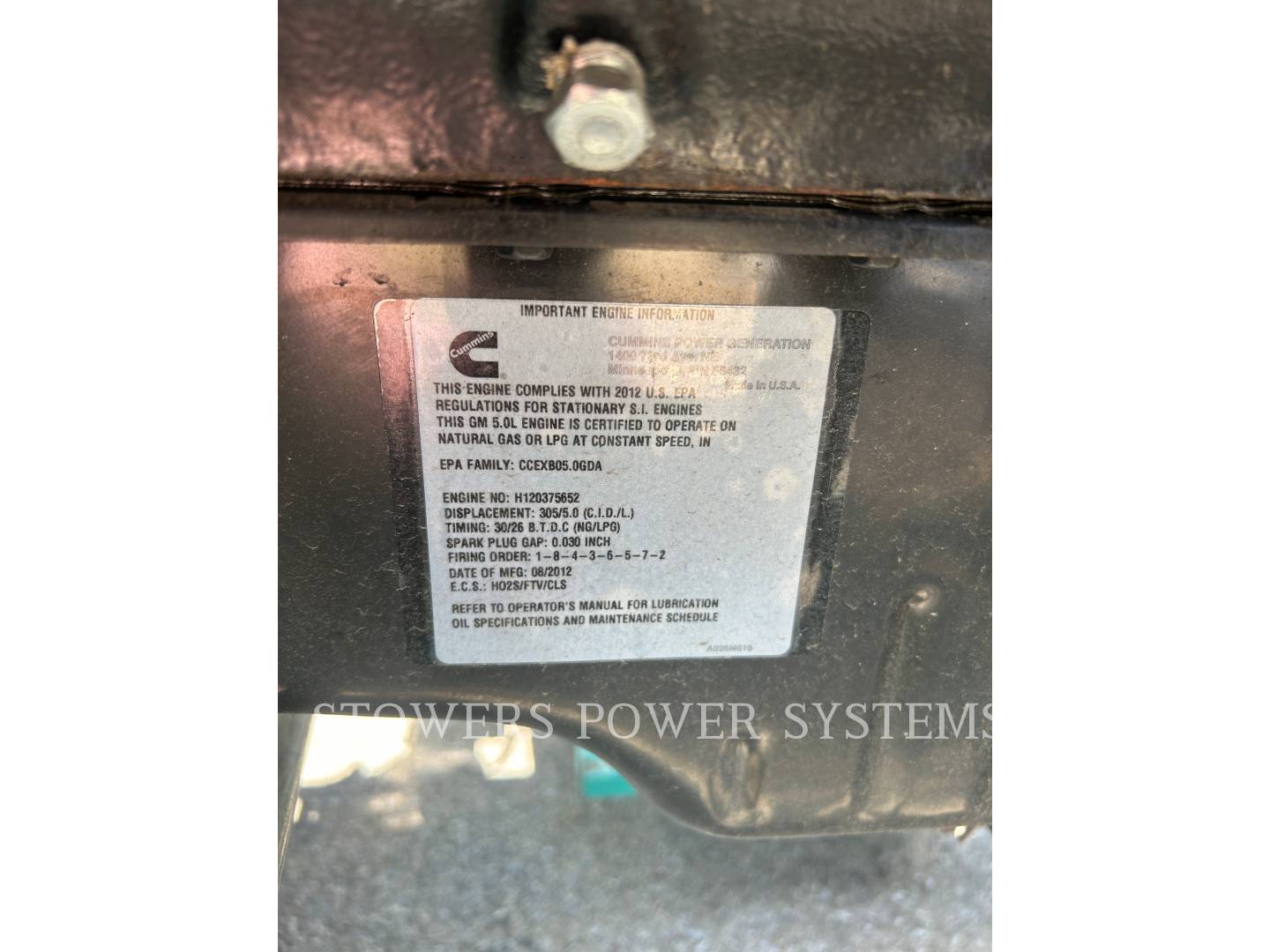 2012 Cummins GGPC 50KW Generator