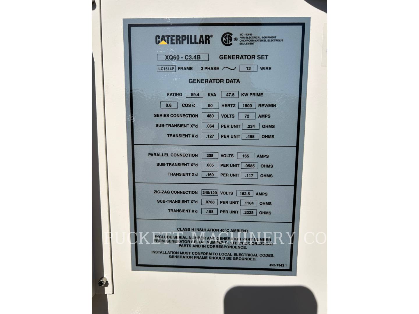 2022 Caterpillar XQ 60 Generator