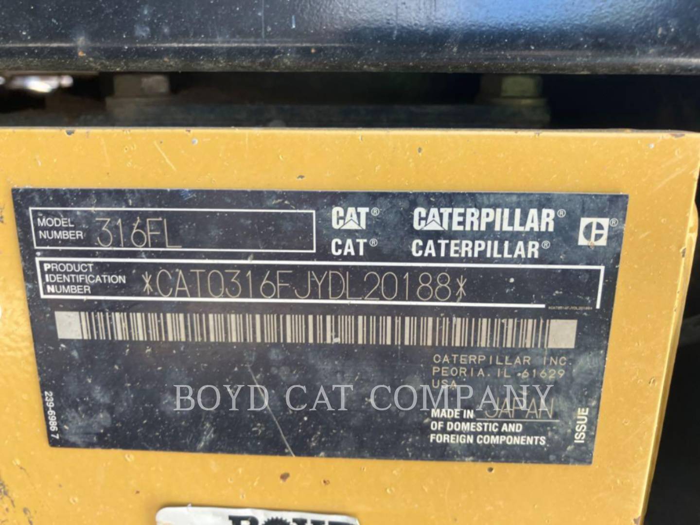 2018 Caterpillar 316FL Excavator