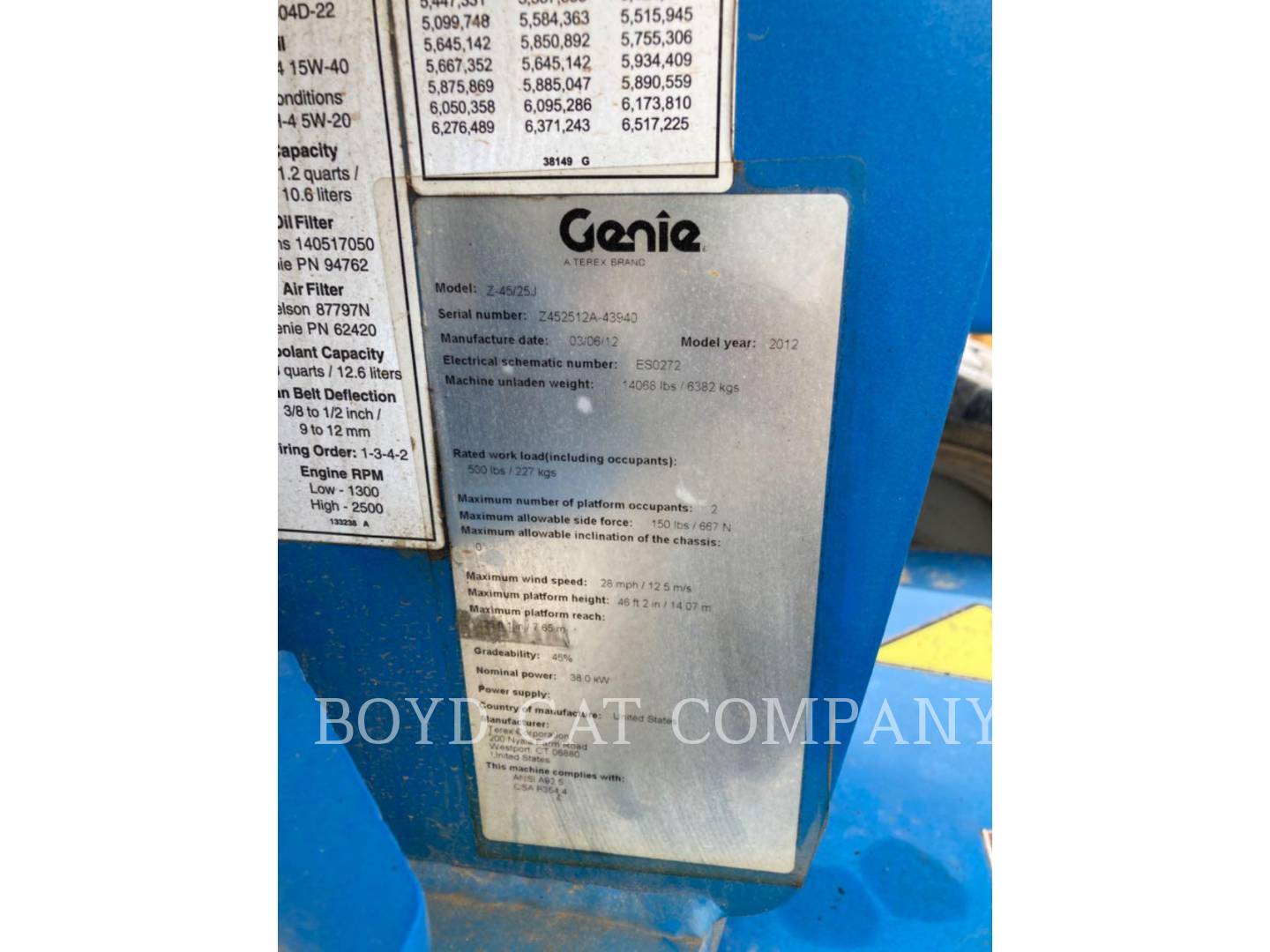 2012 Genie Z45/25RTDS G84 Lift Truck