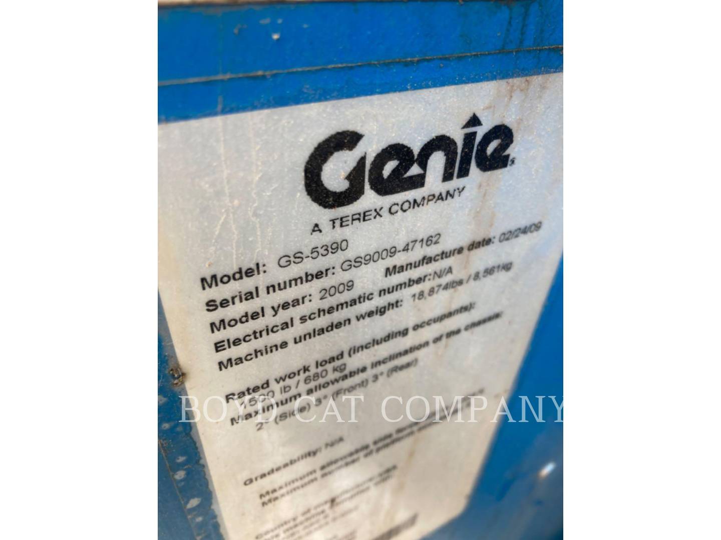 2009 Genie GS5390 RT G84 Lift Truck