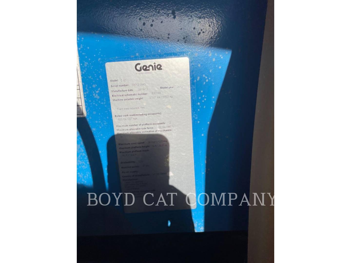 2012 Genie Z80/60DSEL G84 Lift Truck