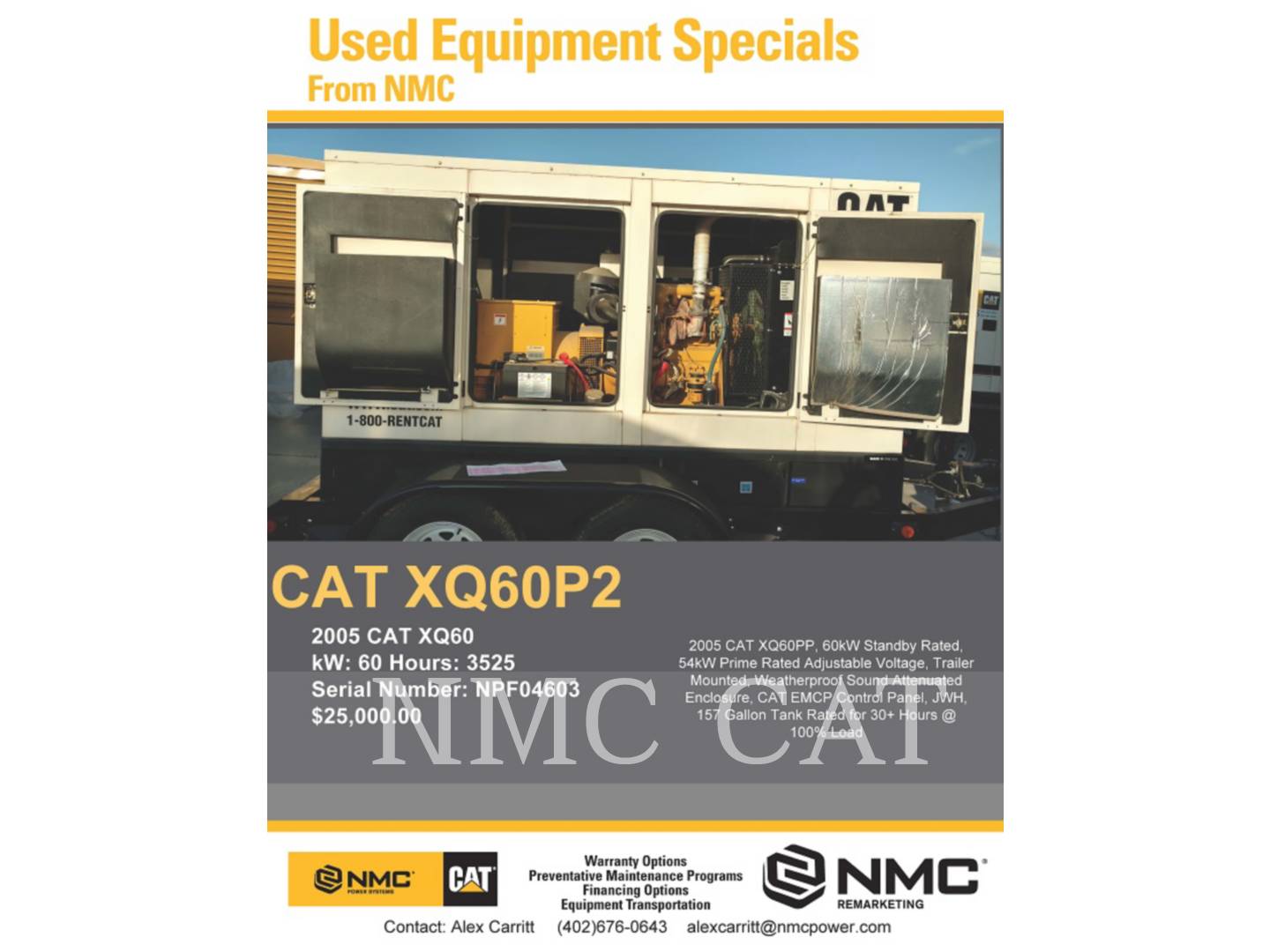 2005 Caterpillar XQ60P2 Generator