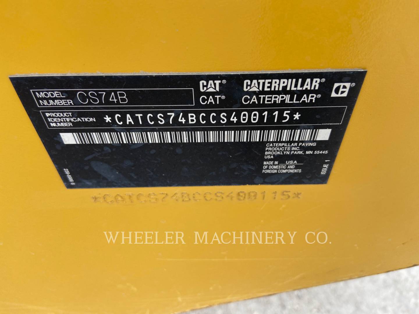 2018 Caterpillar CS74B Vibratory Single