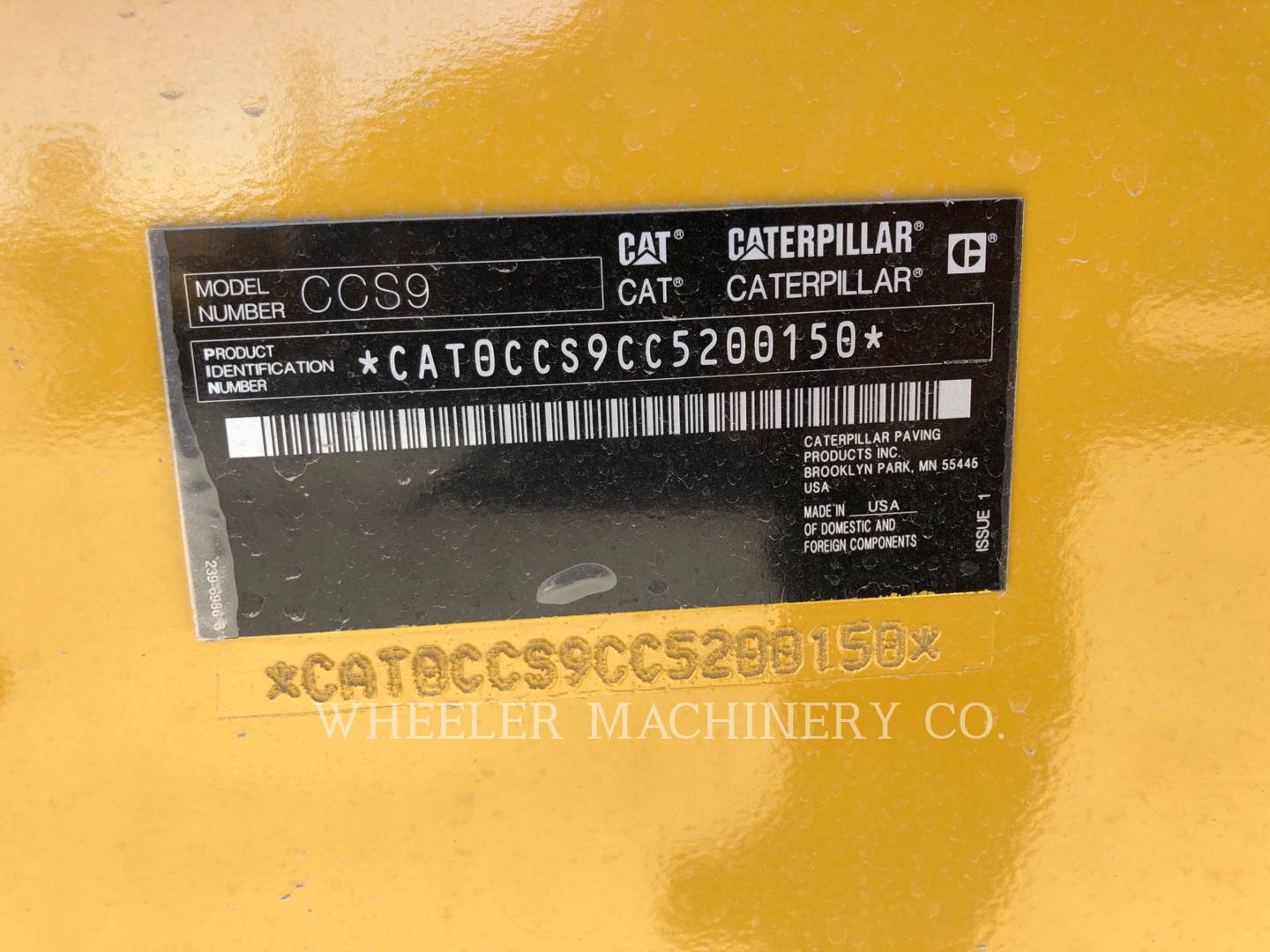 2019 Caterpillar CCS9 Vibratory Single