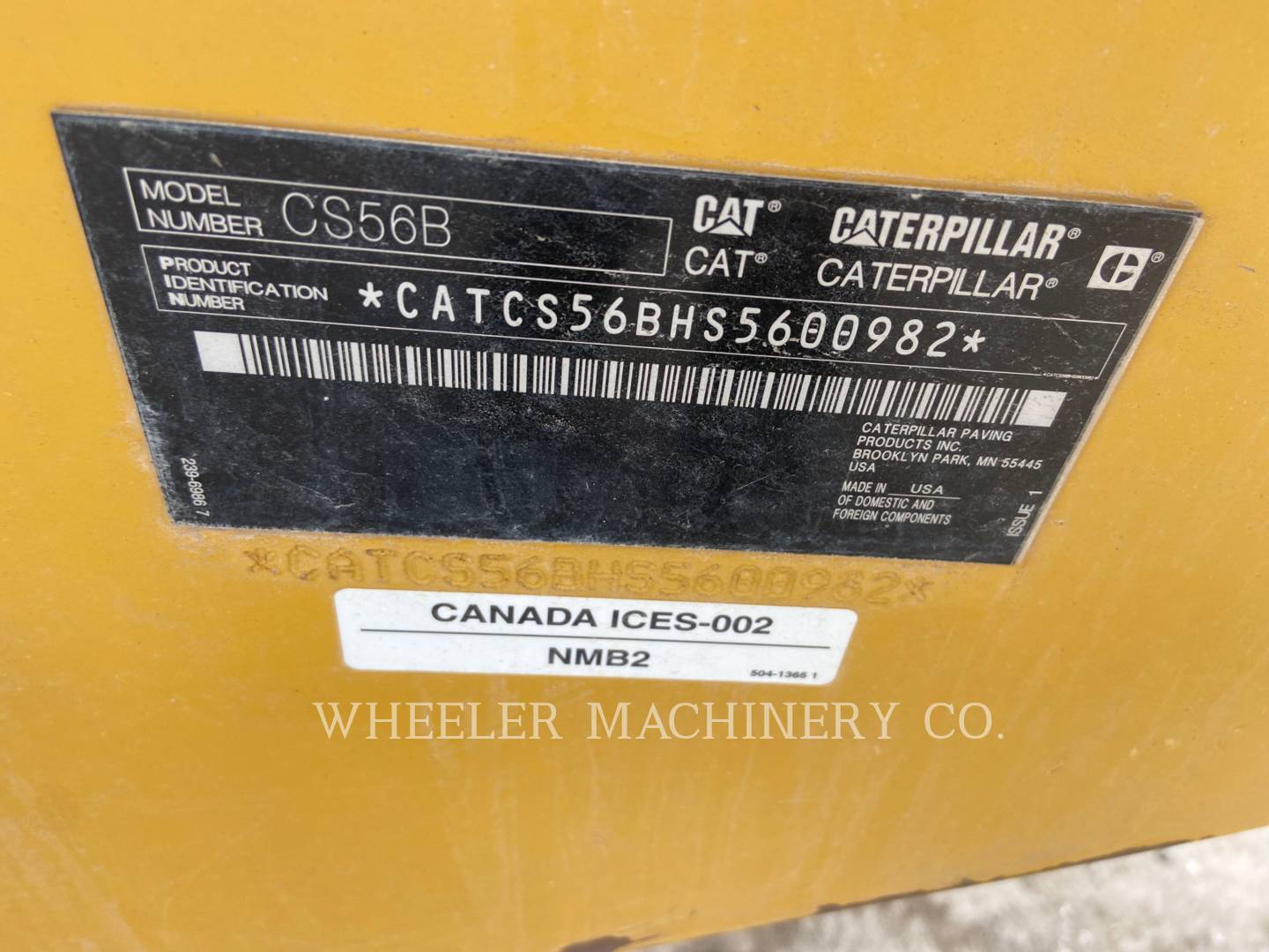 2019 Caterpillar CS56B Vibratory Single