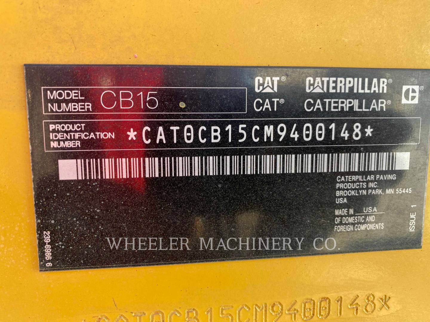 2019 Caterpillar CB15 CW Vibratory Double