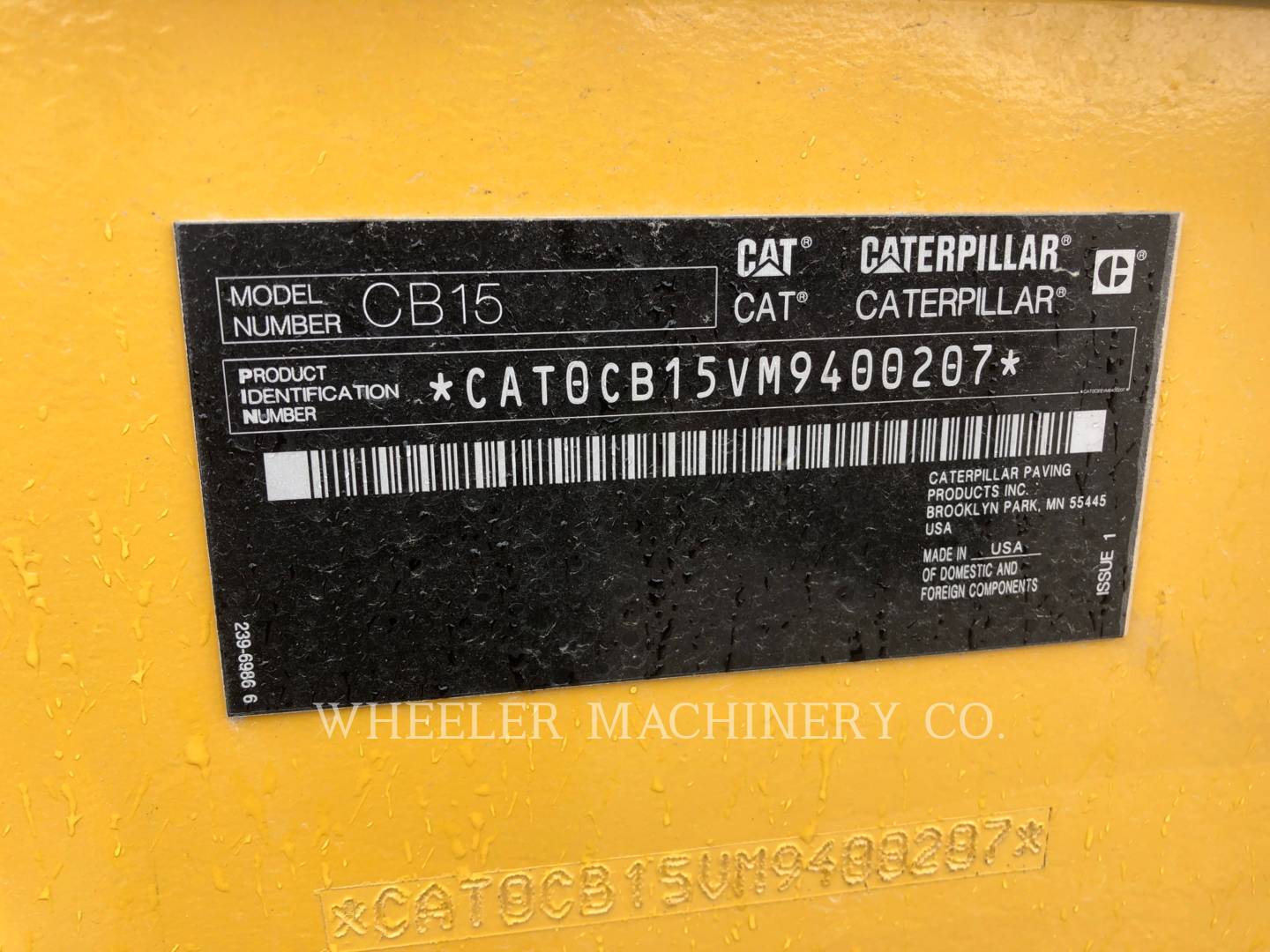 2019 Caterpillar CB15 Vibratory Double