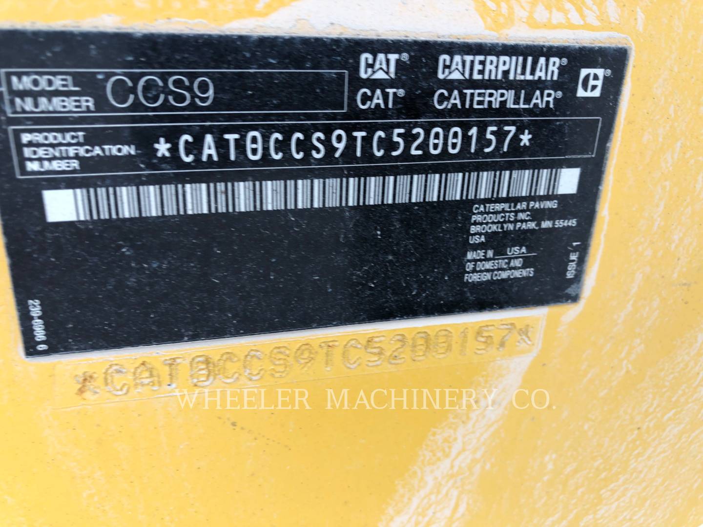 2019 Caterpillar CCS9 Vibratory Single