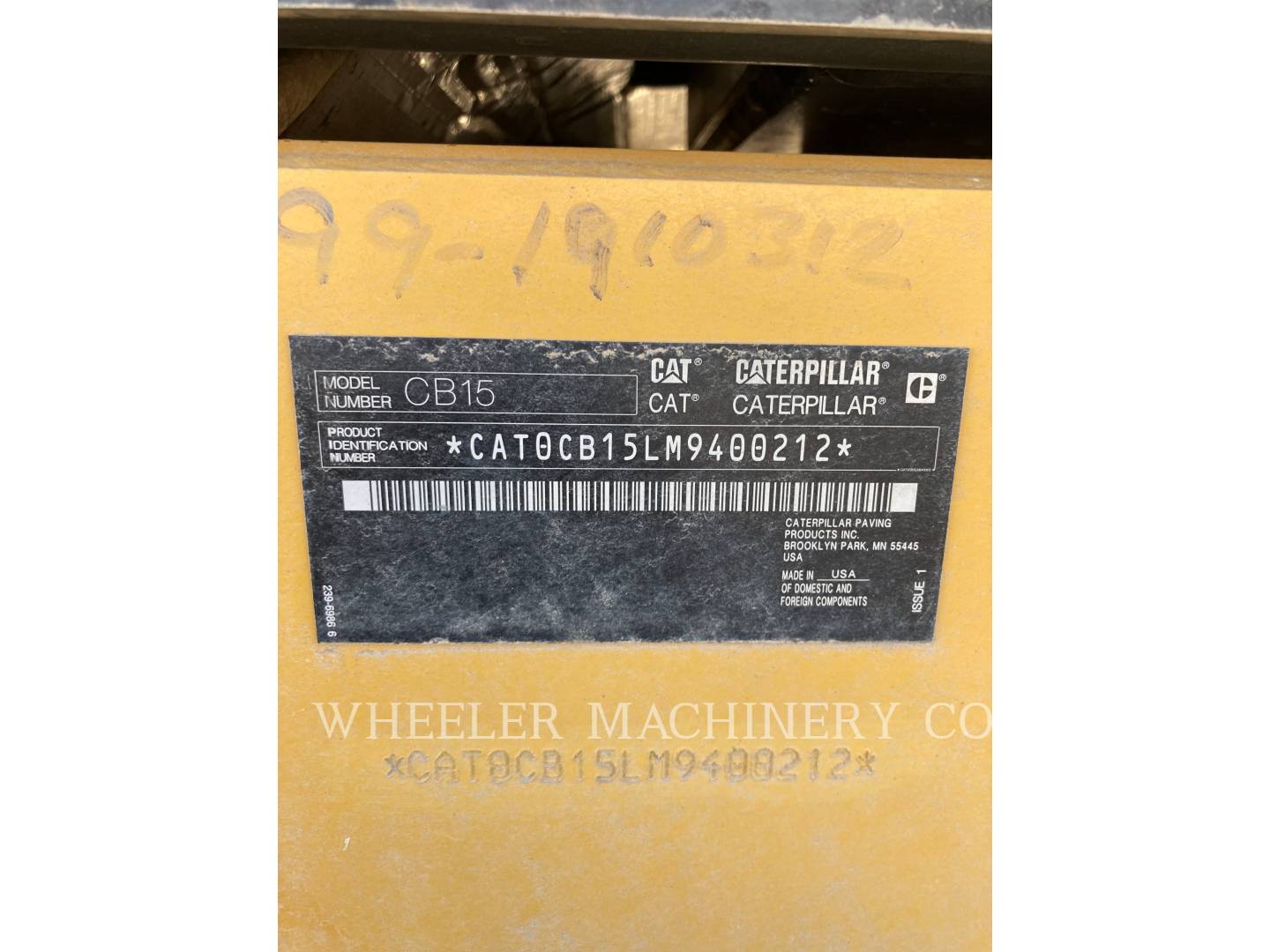 2019 Caterpillar CB15 Vibratory Double