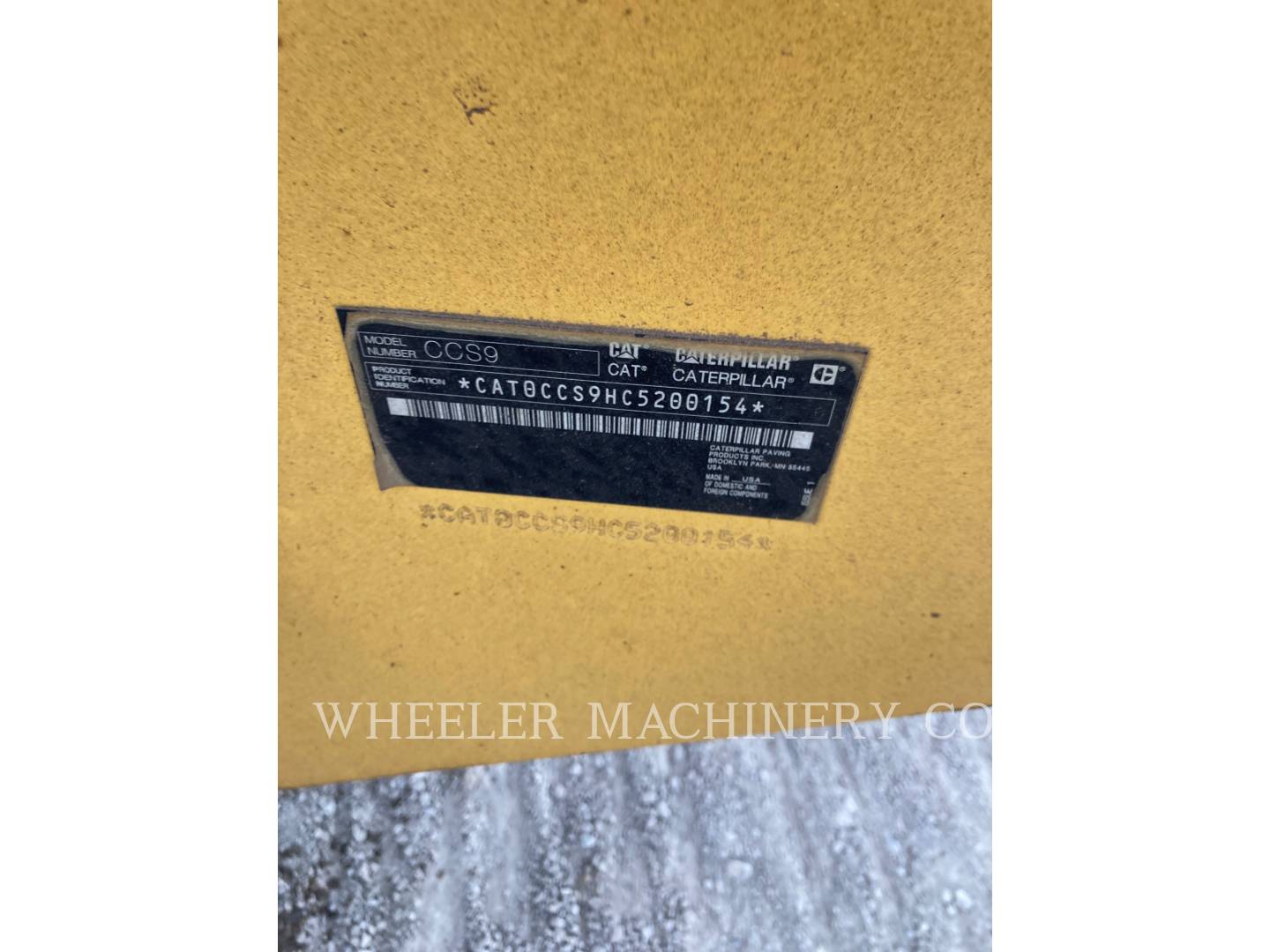 2019 Caterpillar CCS9 Vibratory Single