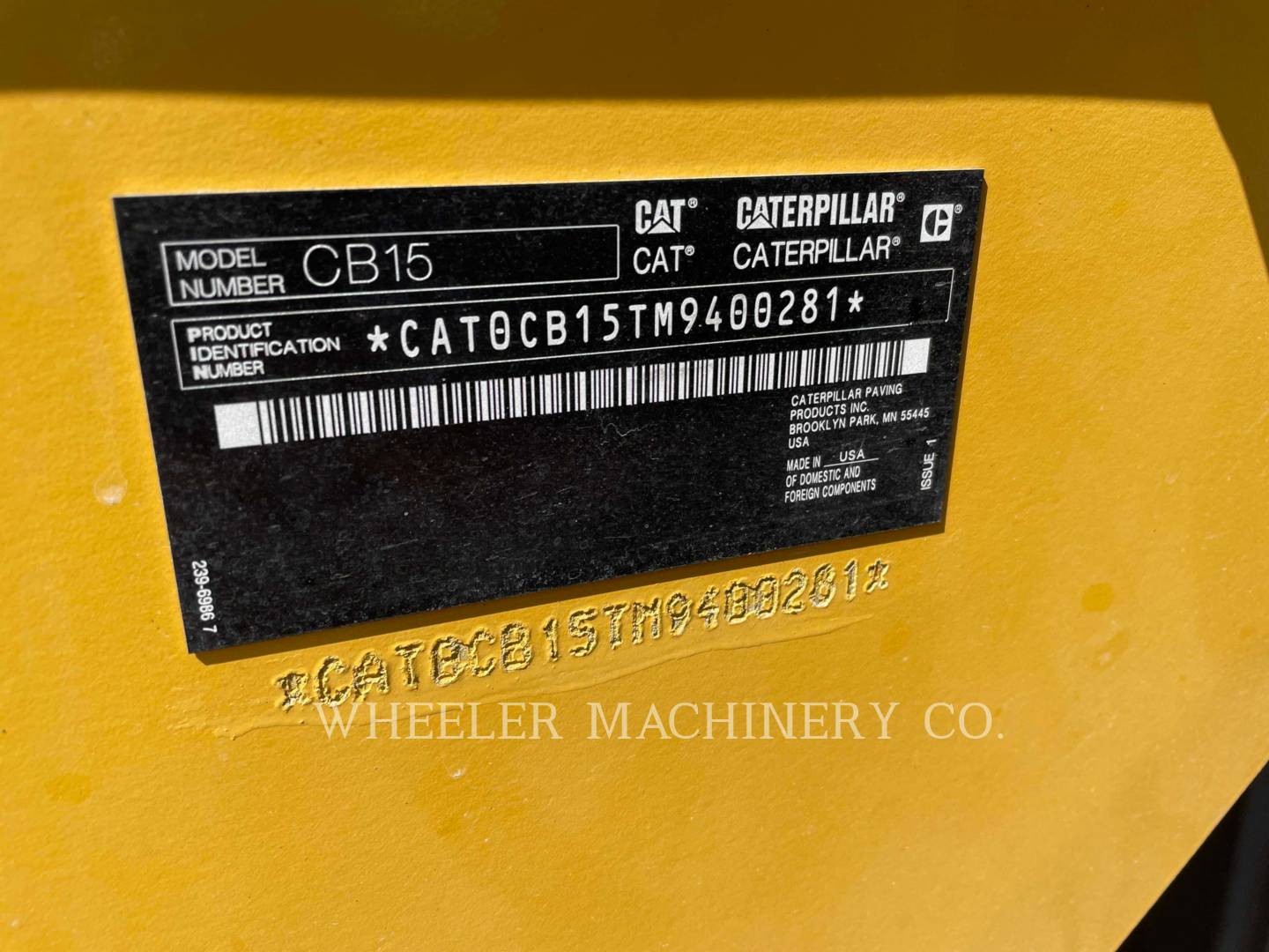 2020 Caterpillar CB15 CW Vibratory Double