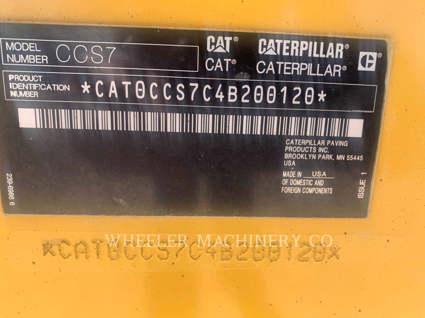 2018 Caterpillar CCS7 Vibratory Single