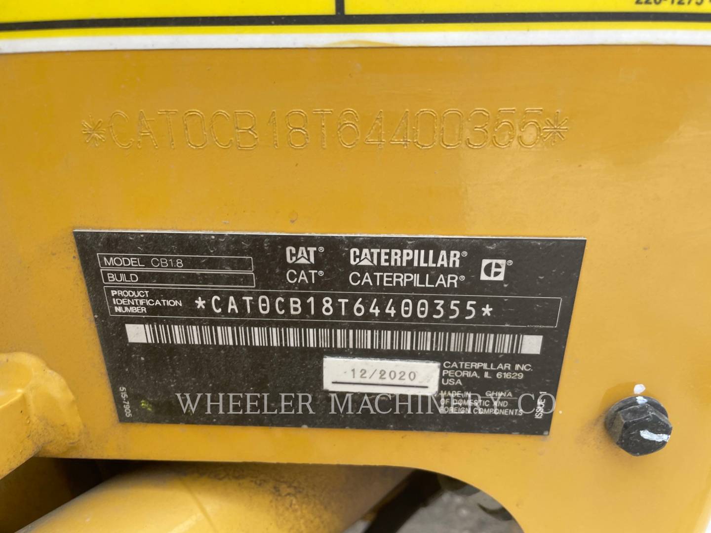 2021 Caterpillar CB1.8 Vibratory Single