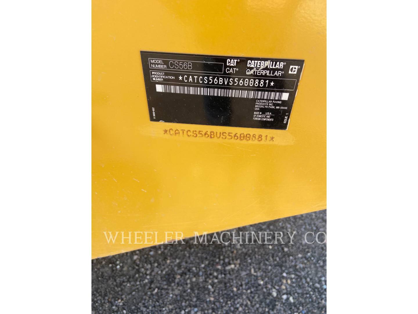 2019 Caterpillar CS56B Vibratory Single