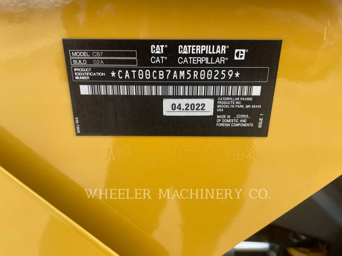 2022 Caterpillar CB7 Vibratory Double