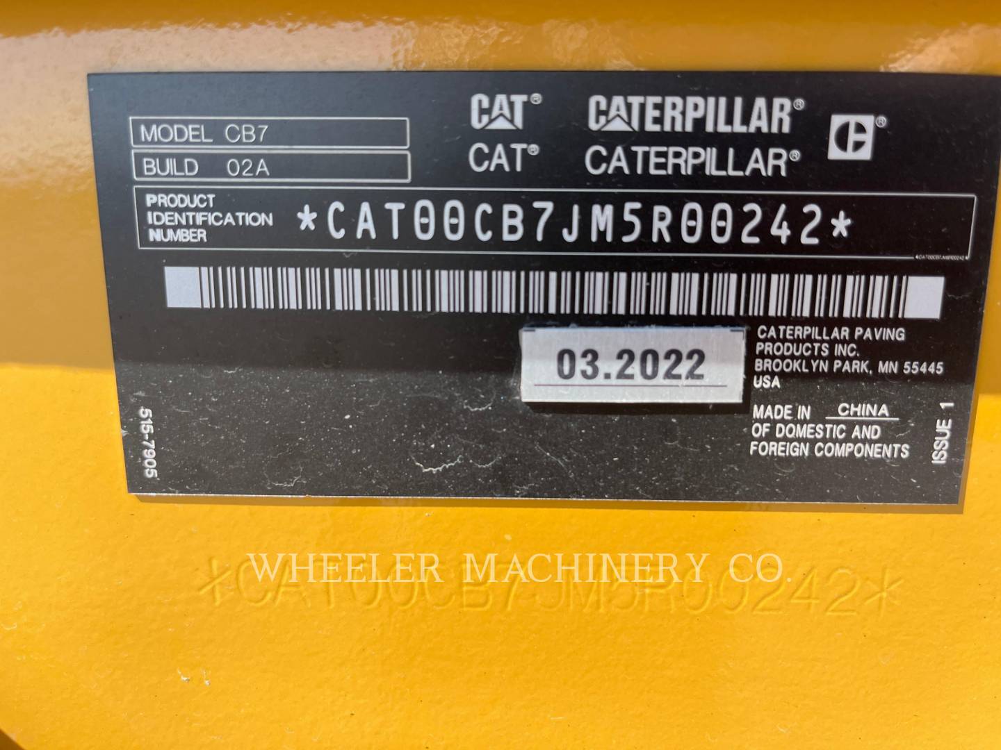 2022 Caterpillar CB7 Vibratory Double