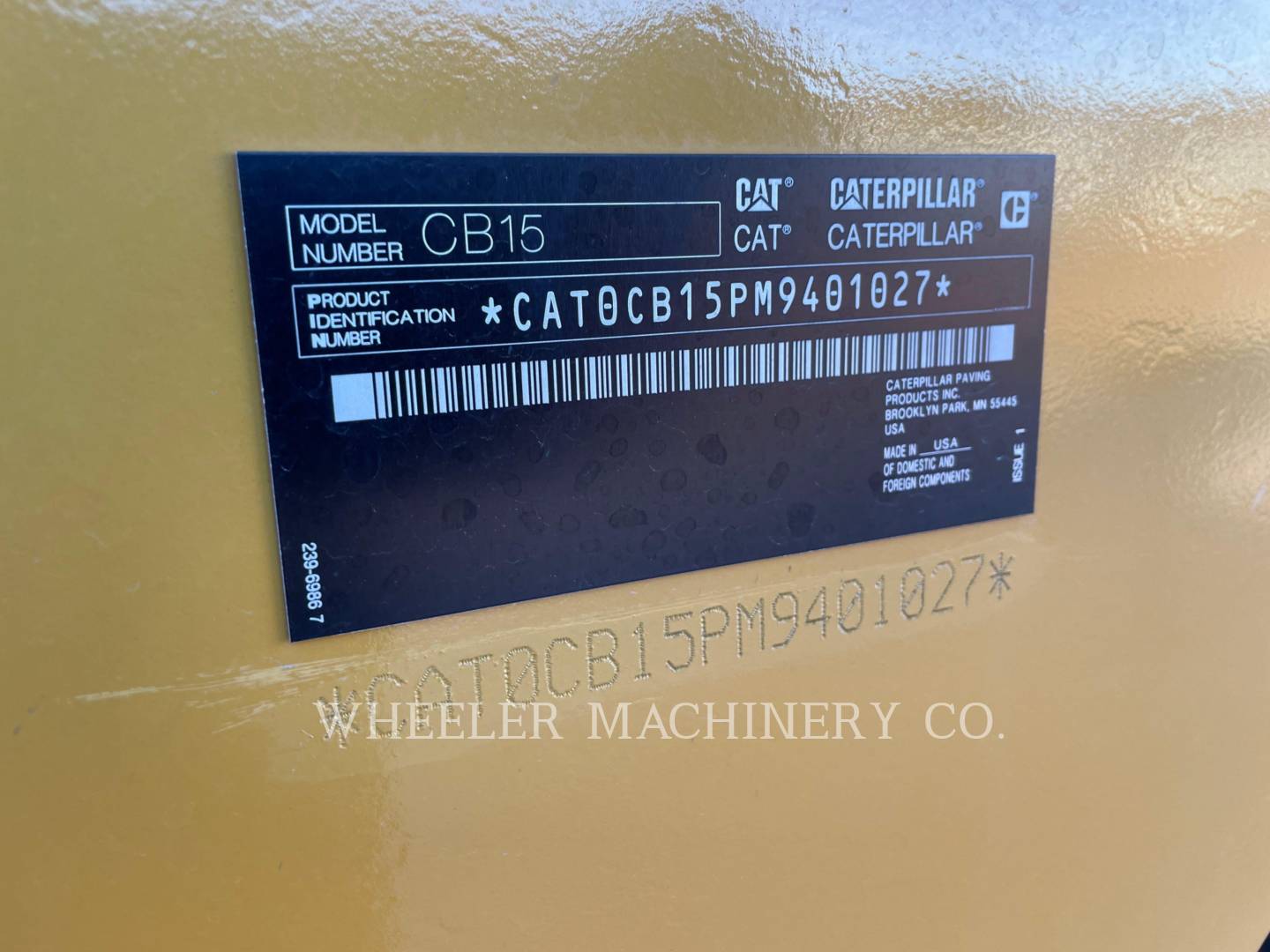 2022 Caterpillar CB15 CW VV Vibratory Double