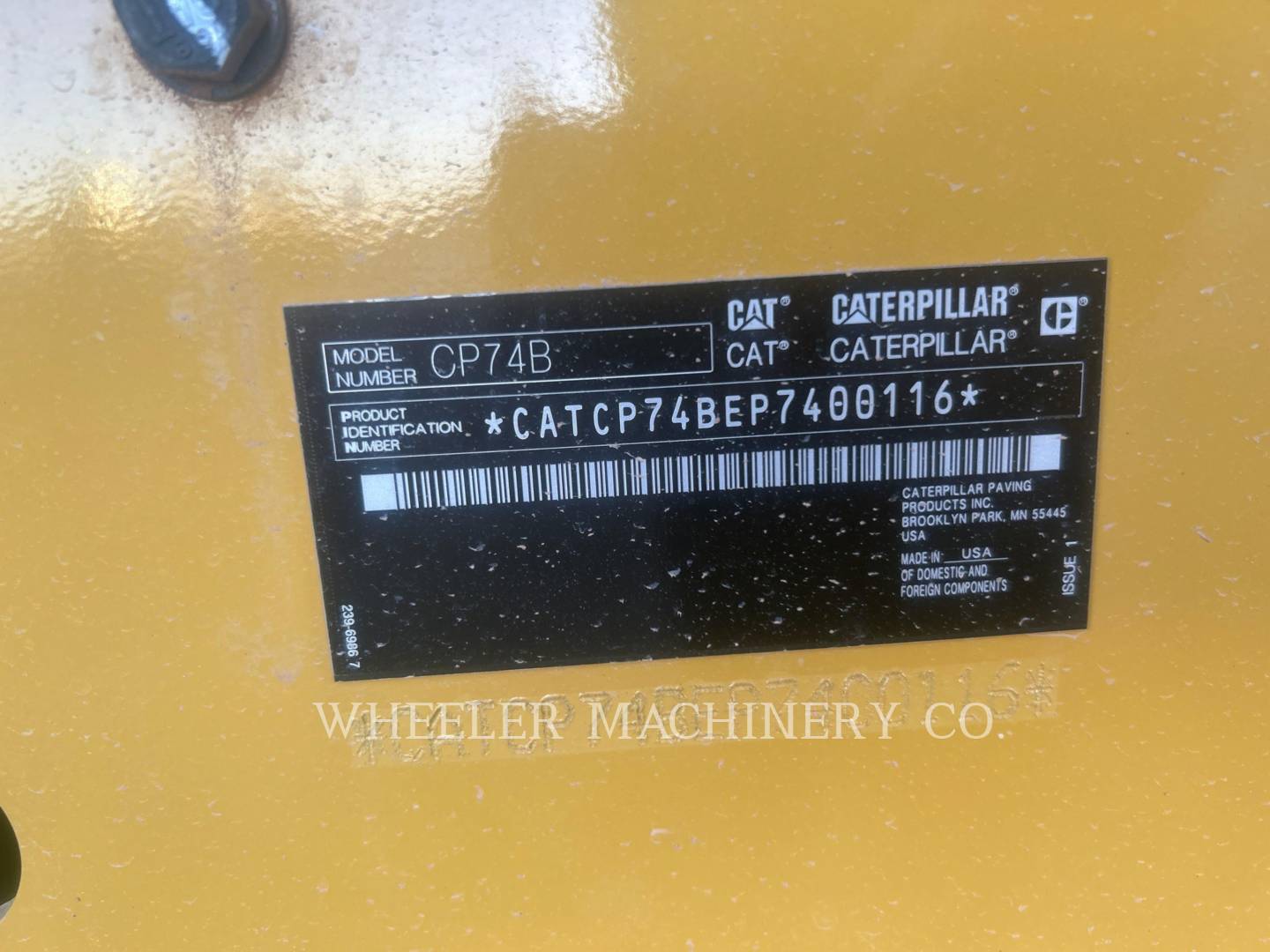 2022 Caterpillar CP74B Vibratory Single