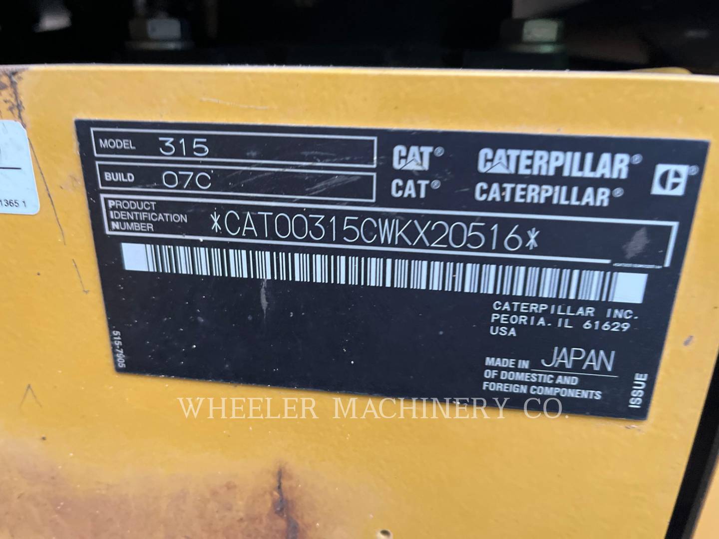 2022 Caterpillar 315 TH Excavator