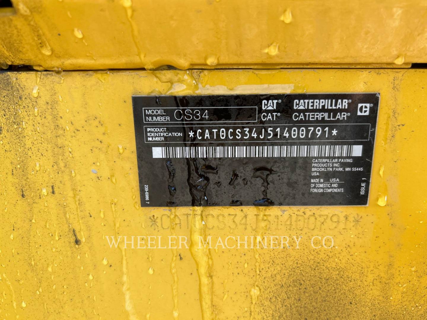 2022 Caterpillar CS34 Vibratory Single