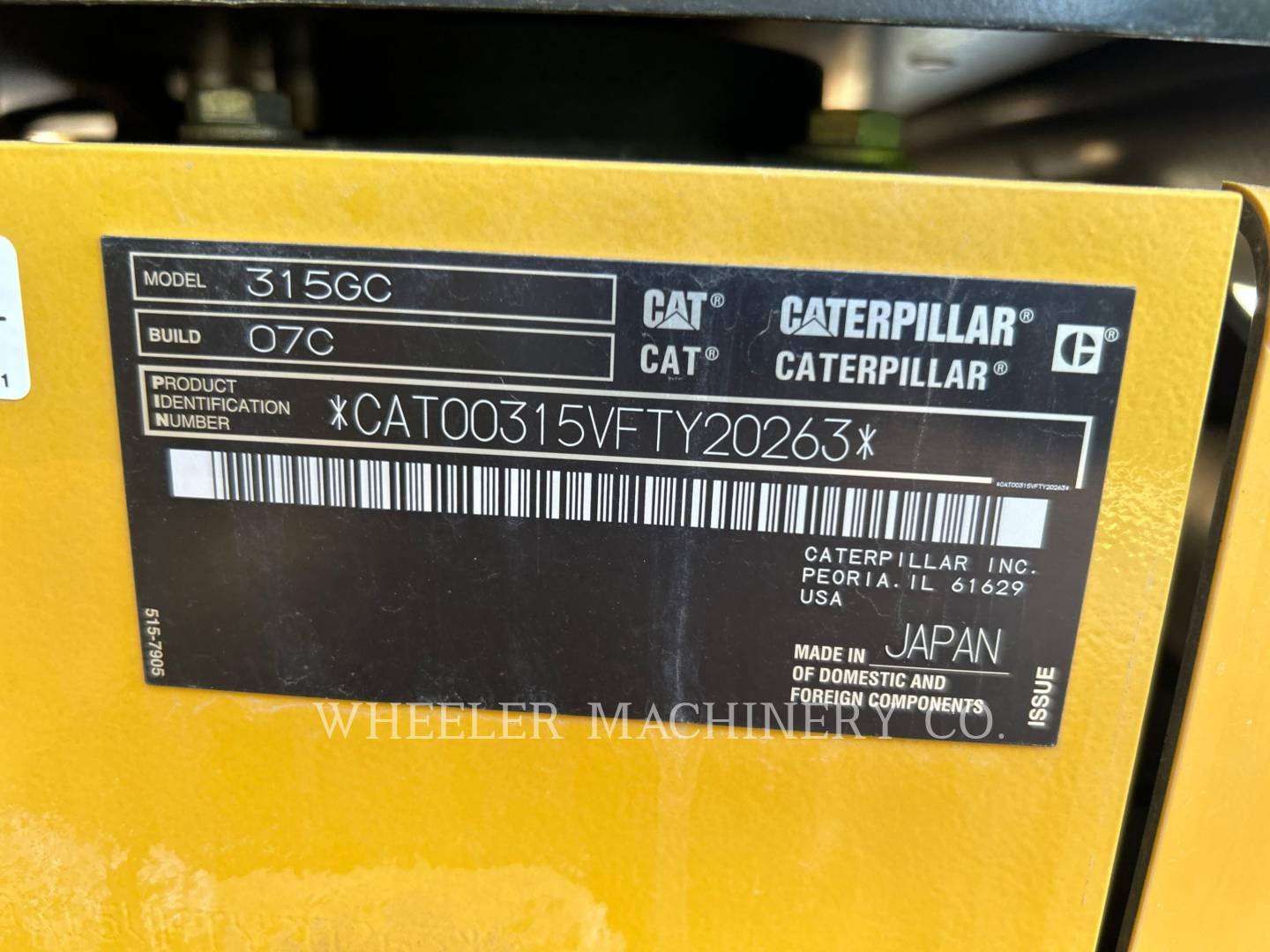 2022 Caterpillar 315 GC TH Excavator