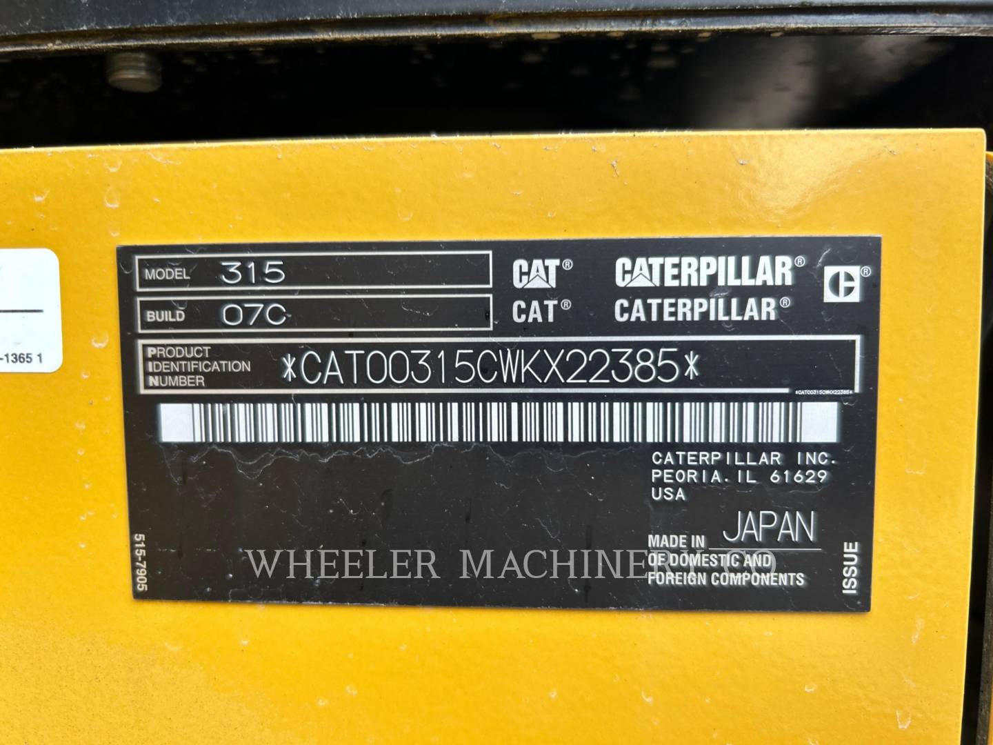 2023 Caterpillar 315 CF Excavator