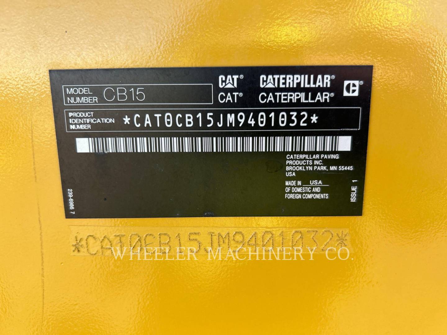 2022 Caterpillar CB15 CW VV Vibratory Double