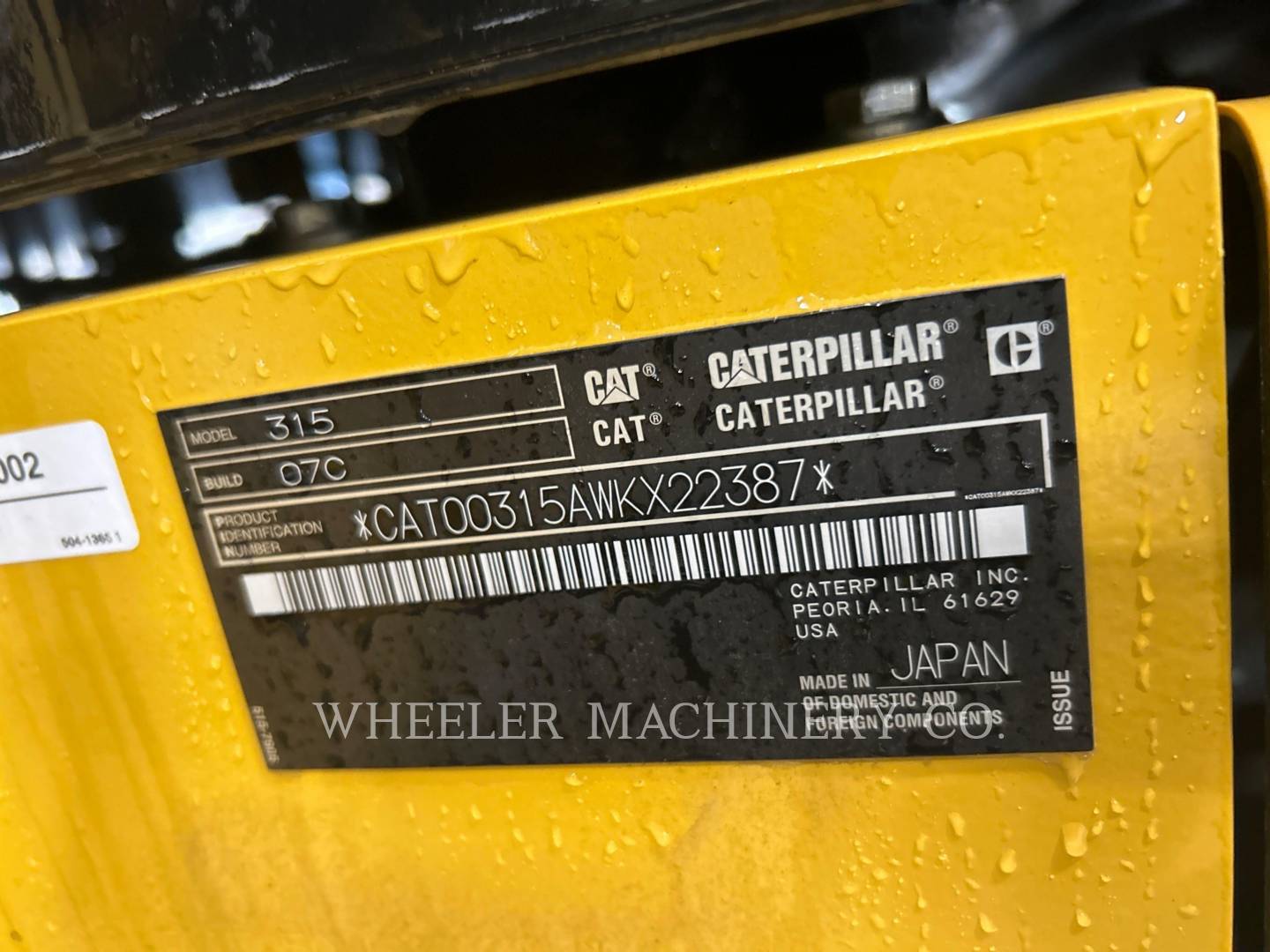 2023 Caterpillar 315 CF Excavator