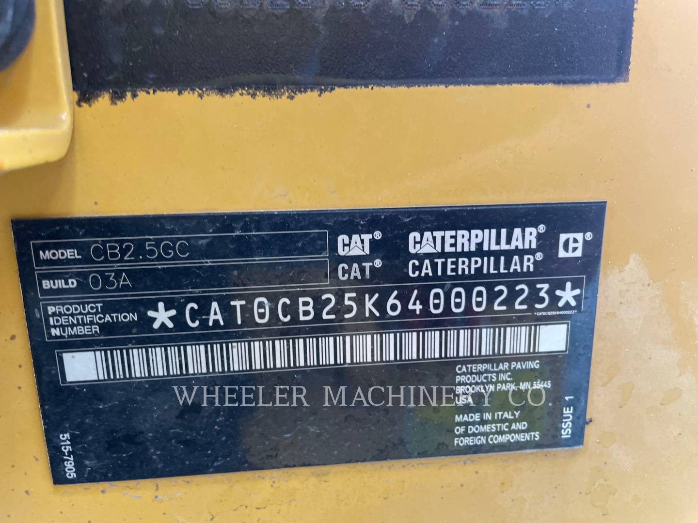 2023 Caterpillar CB2.5 GC Vibratory Double