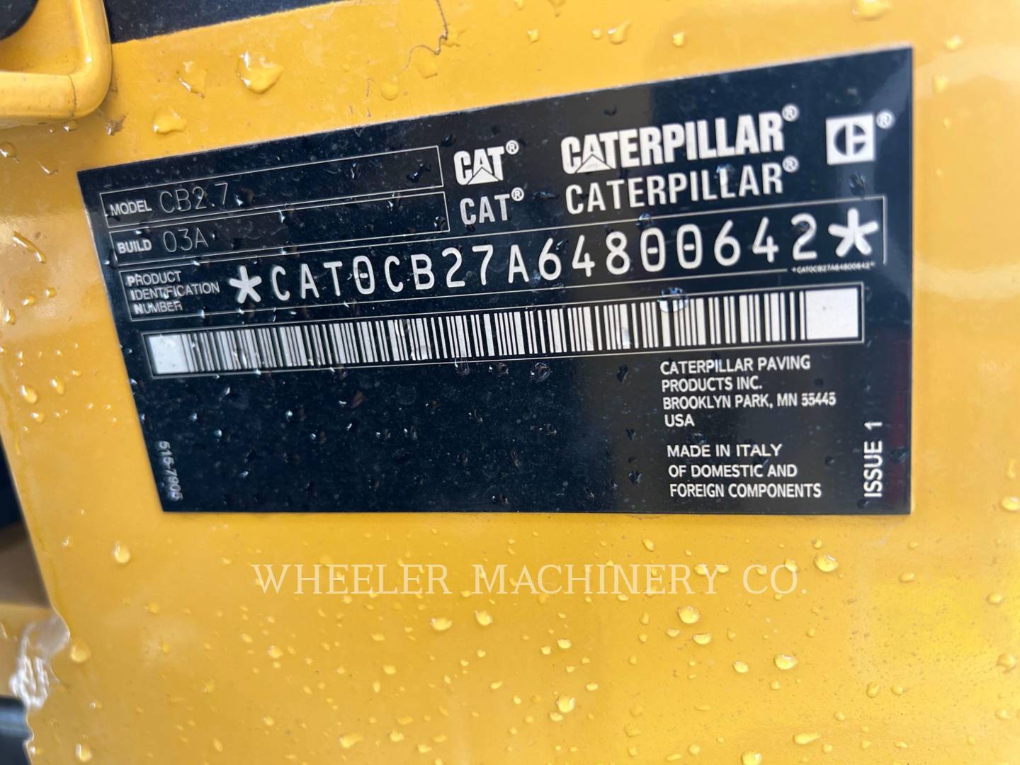 2023 Caterpillar CB2.7 Vibratory Double