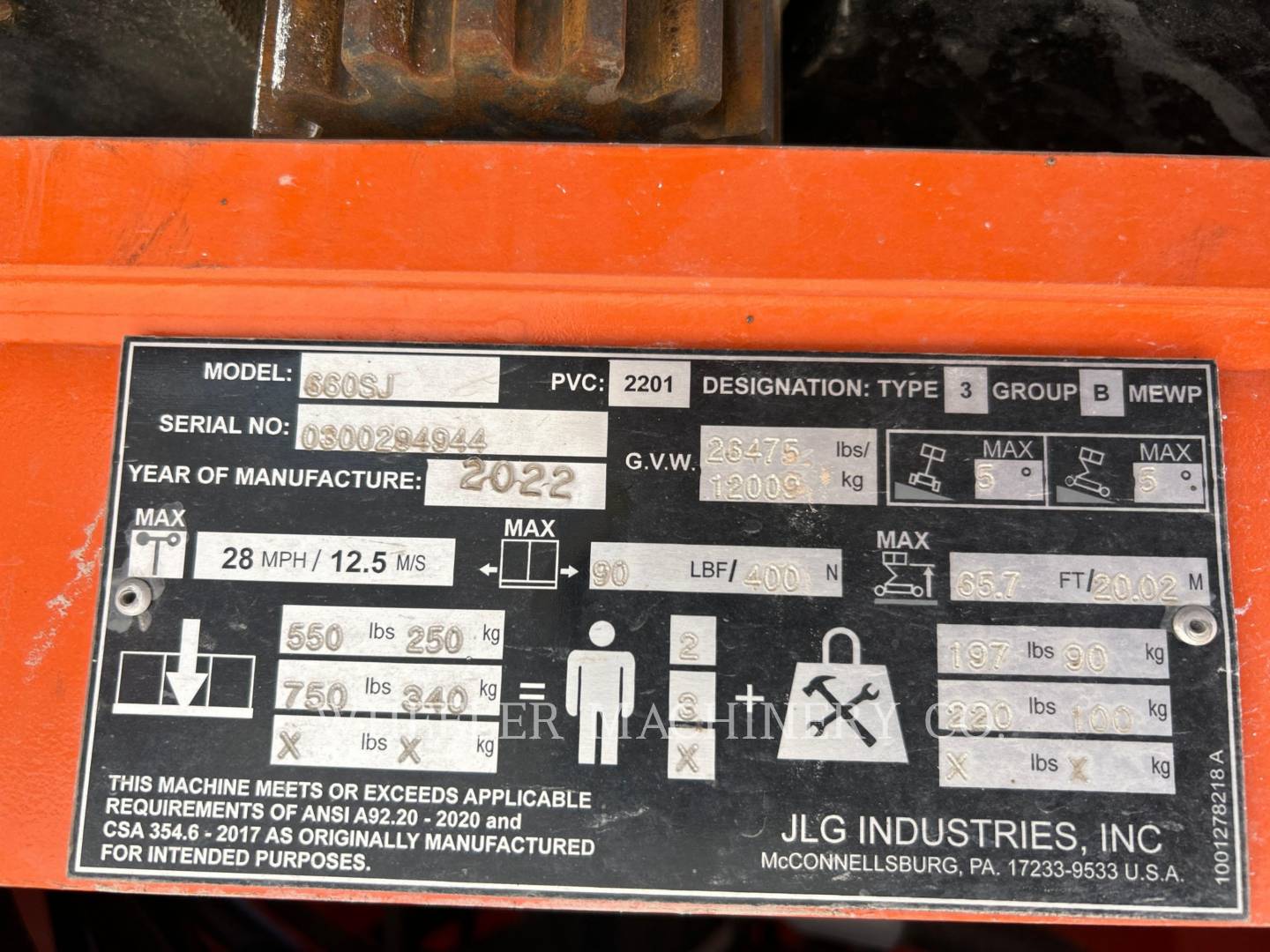 2022 JLG 660SJ SP Lift Truck