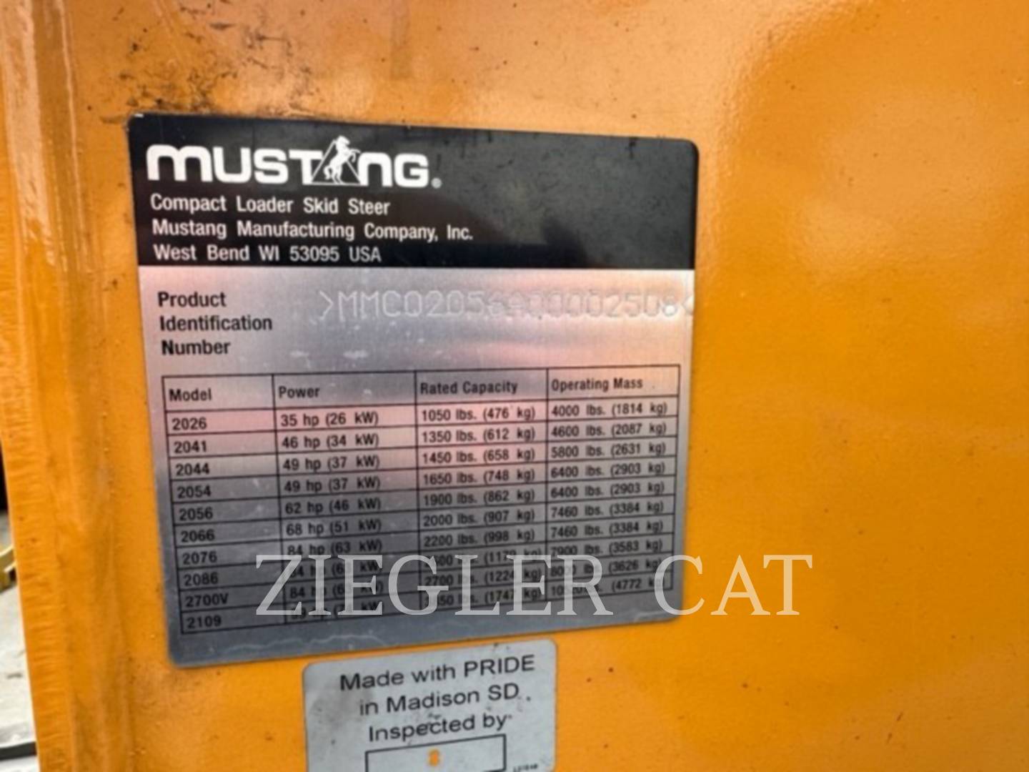 2010 Mustang Mfg. 2056 Skid Steer Loader