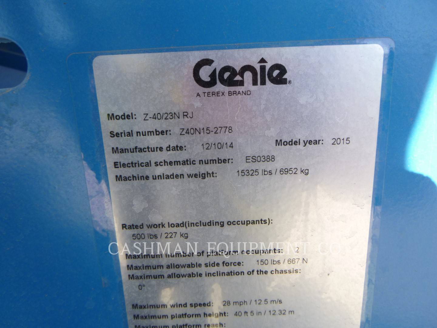 2015 Genie Z40/23NRJ Lift Truck