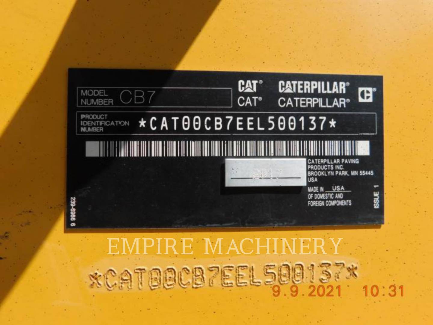 2017 Caterpillar CB7 Vibratory Double