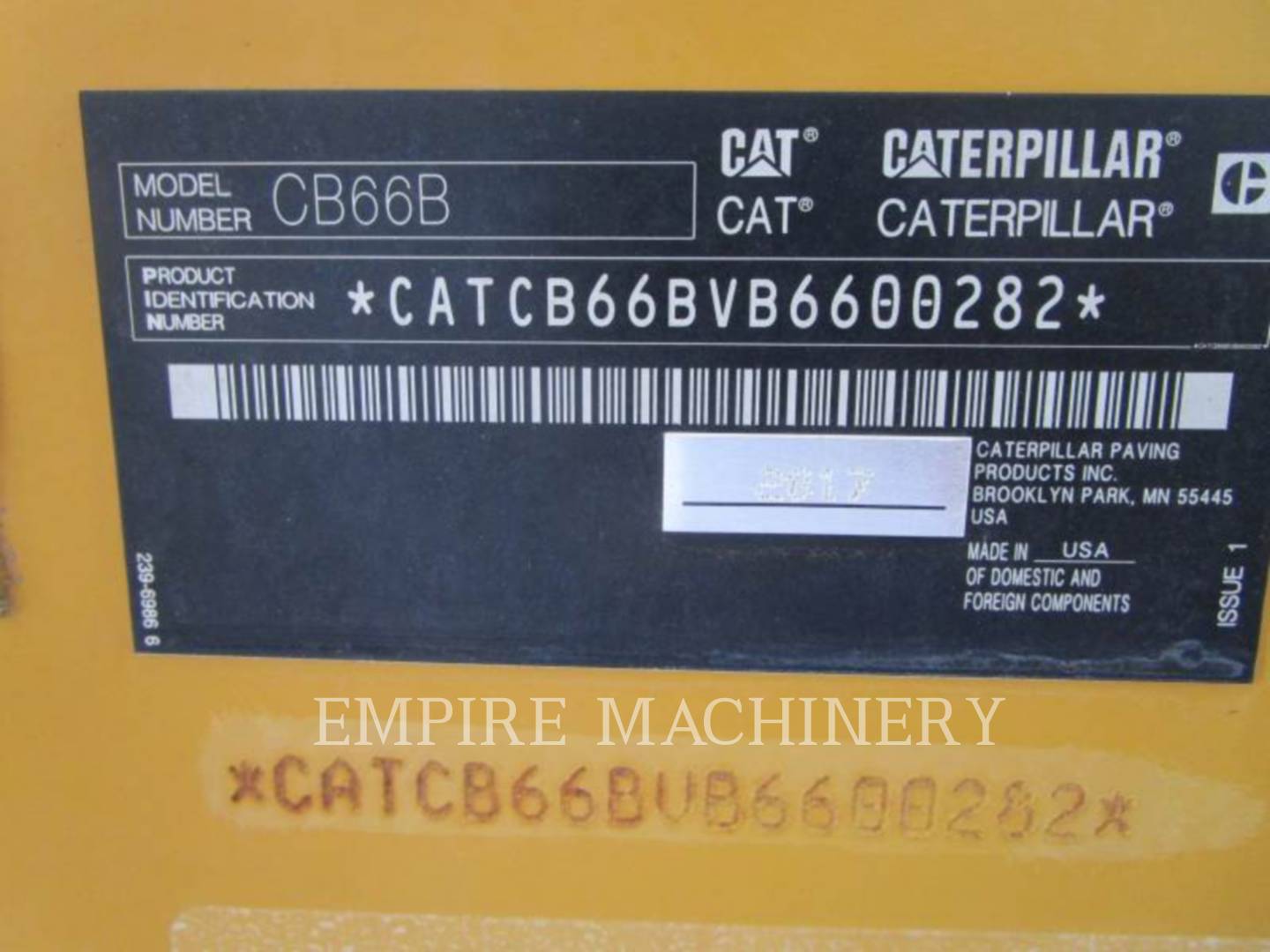 2018 Caterpillar CB66B Vibratory Double