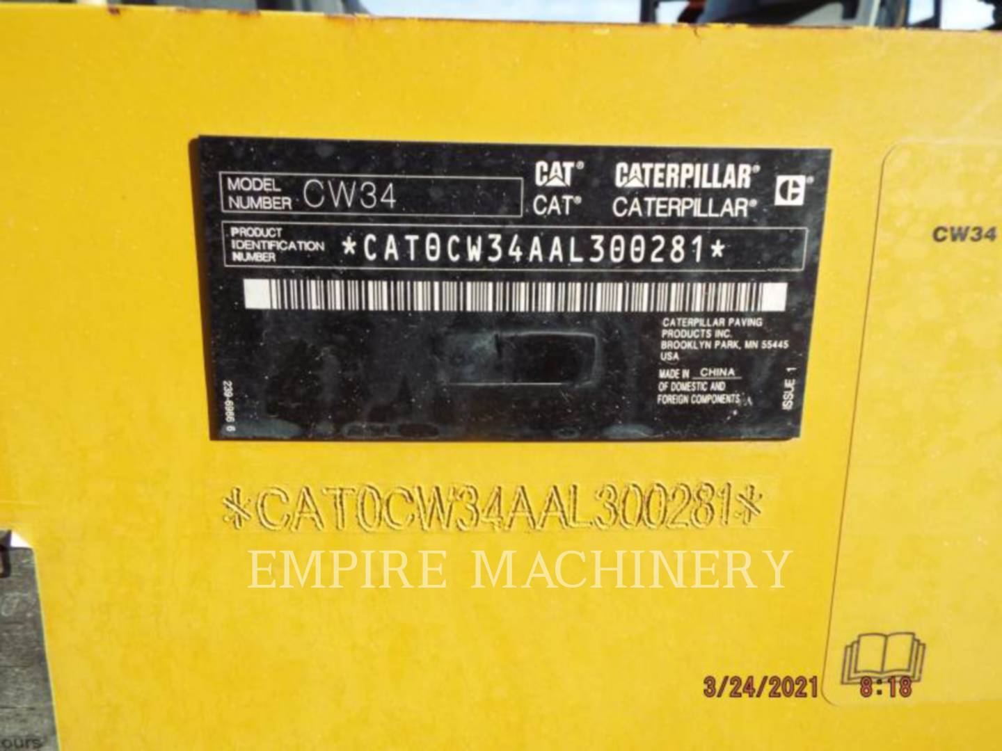 2018 Caterpillar CW34 Compactor