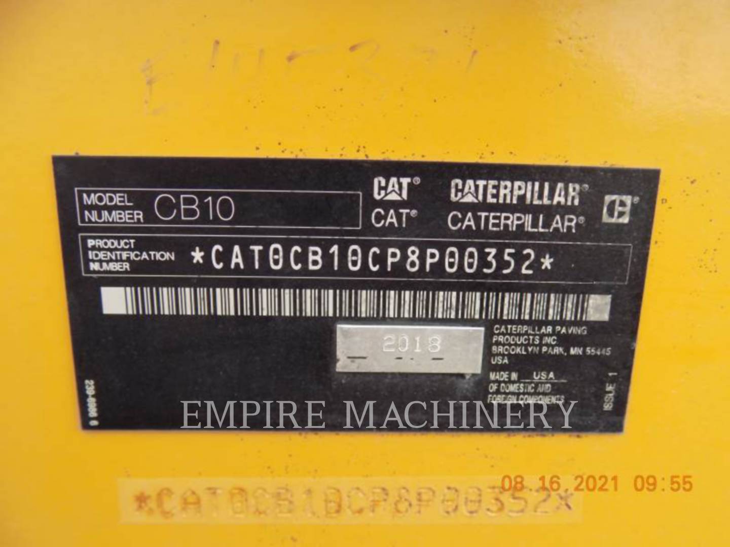 2019 Caterpillar CB10 Vibratory Double