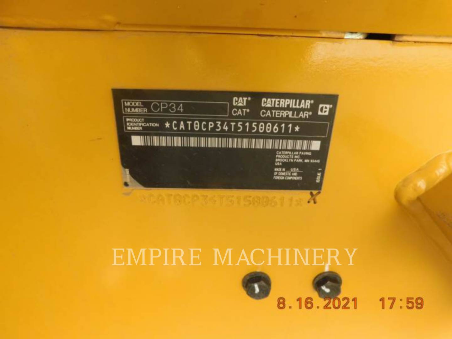 2021 Caterpillar CP34 Vibratory Single