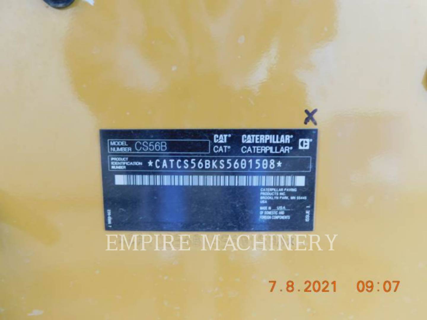 2021 Caterpillar CS56B Vibratory Single