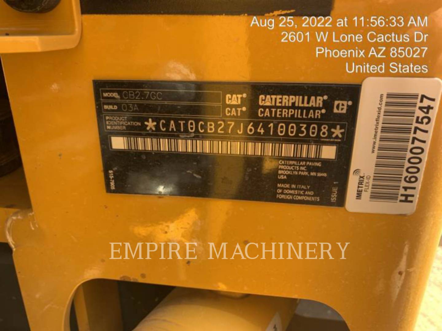 2022 Caterpillar CB2.7GC Vibratory Double