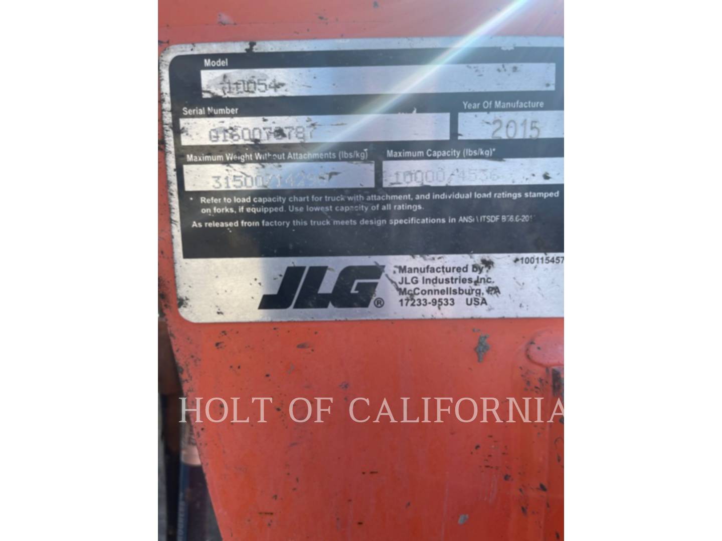 2015 JLG 10054 TeleHandler