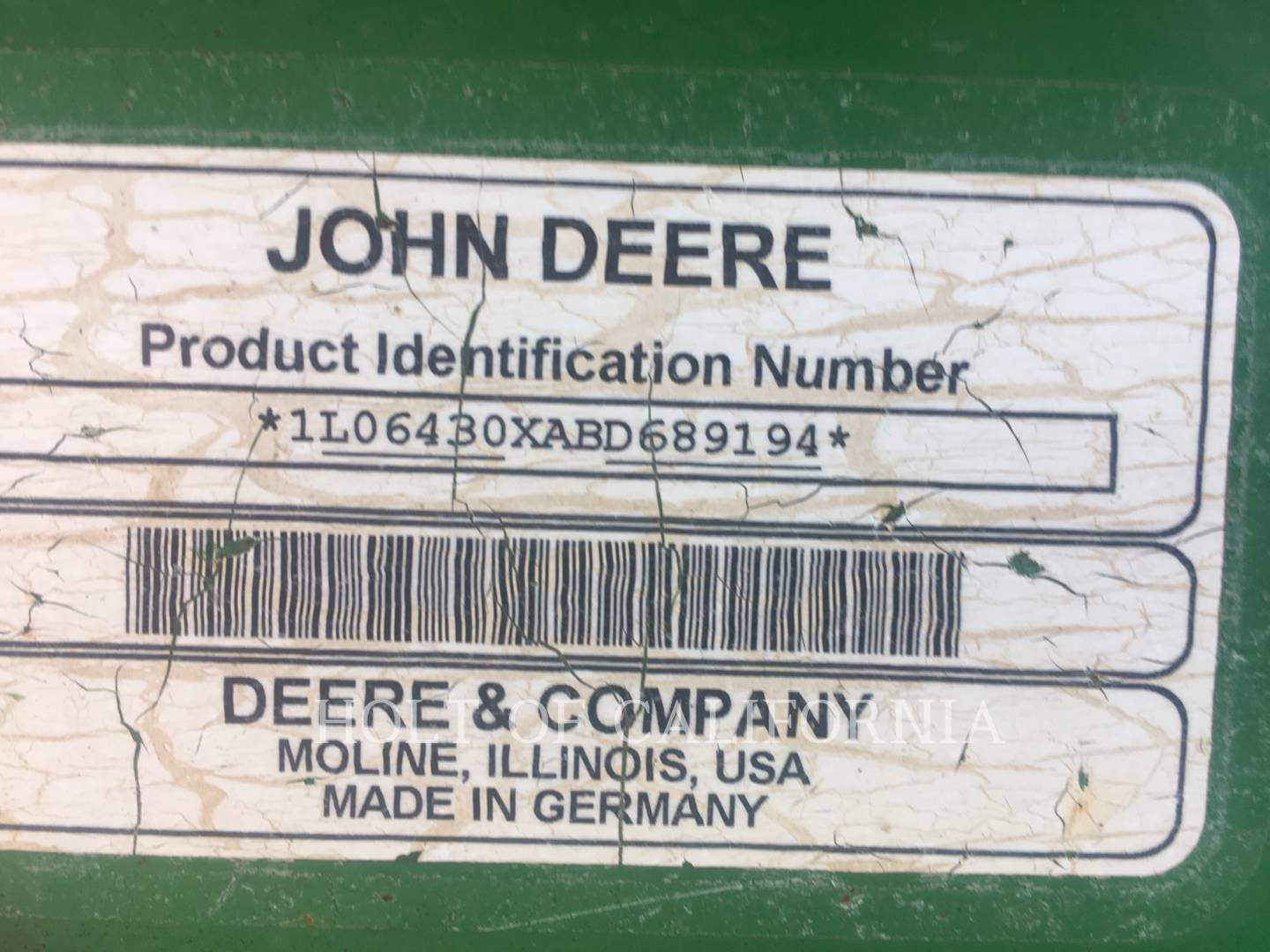 2011 John Deere 6430 Tractor