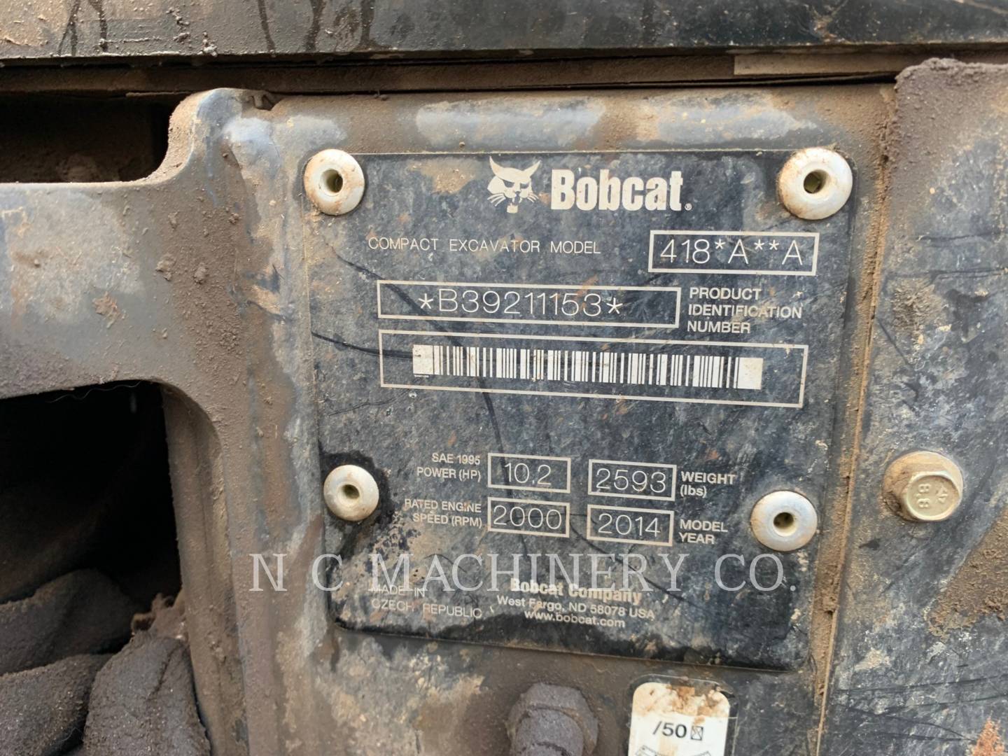 2014 Bobcat 418 Excavator